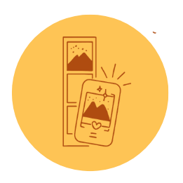 Letakan photostrip pada bidang datar